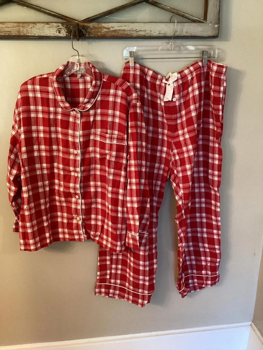 J. CREW SZ XXL COTTON FLANNEL PLAID PAJAMA PANTS SET